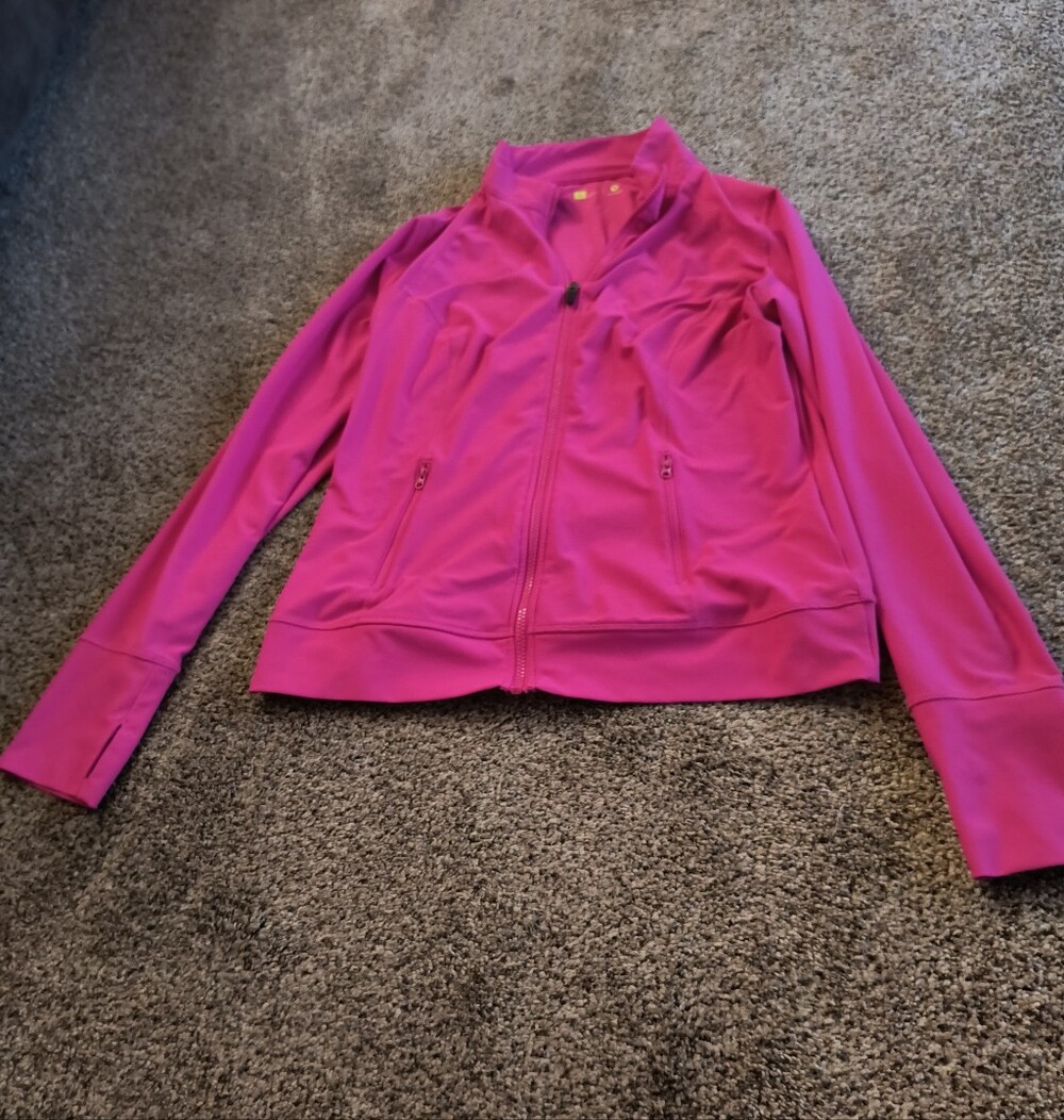 Xersion Fuchsia Full-Zip Bomber Jacket